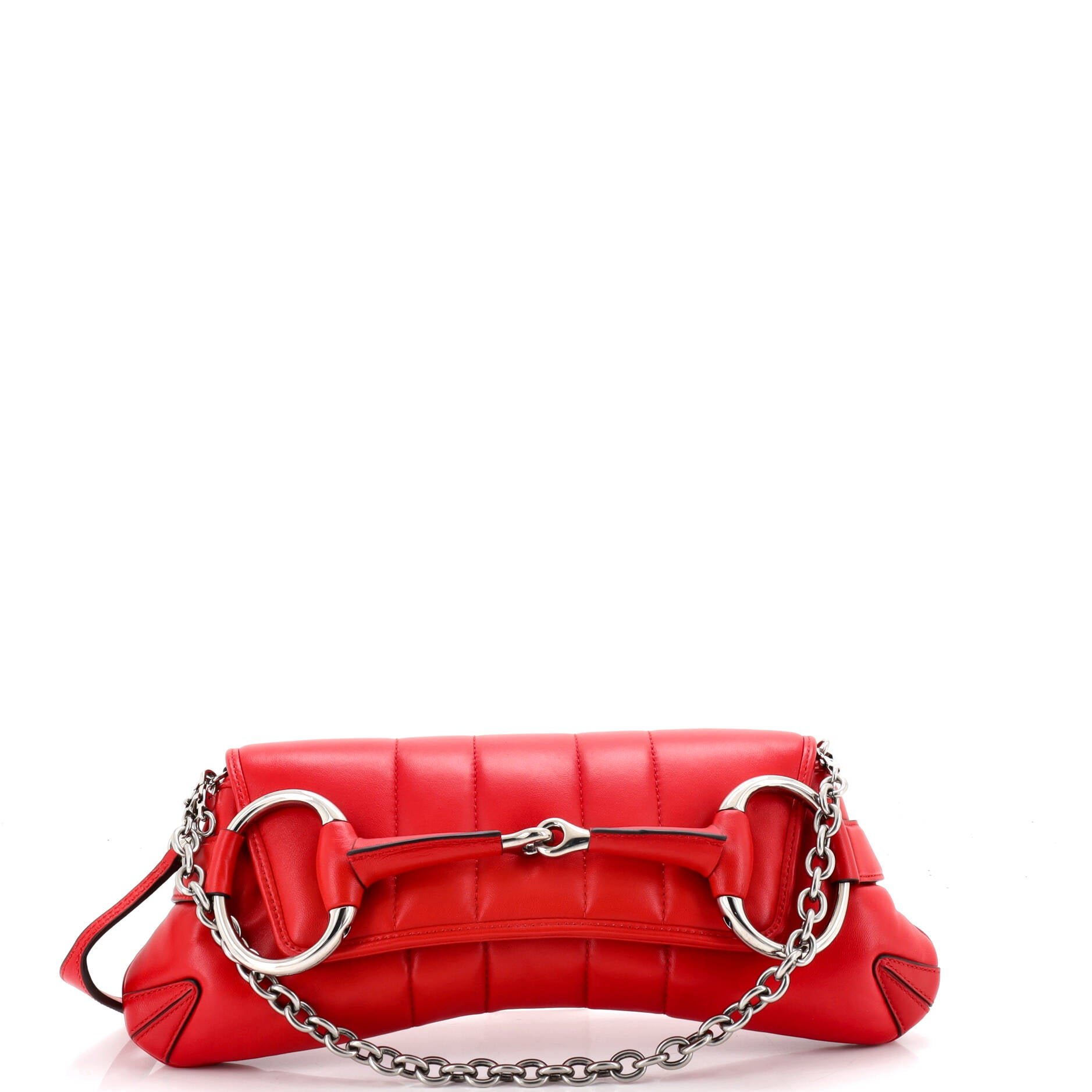 Horsebit Chain Shoulder Bag Vertical Quilted Leather Medium