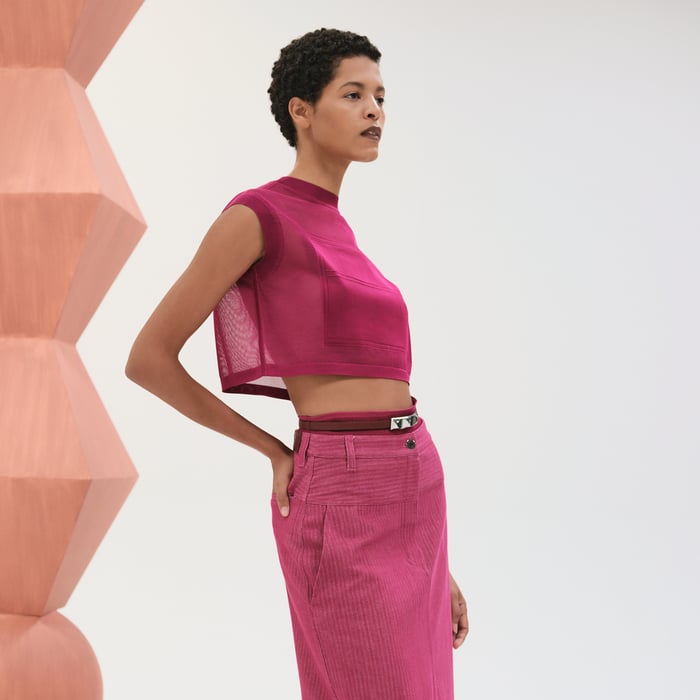 Rose Bougainvillier Sleeveless Sweater