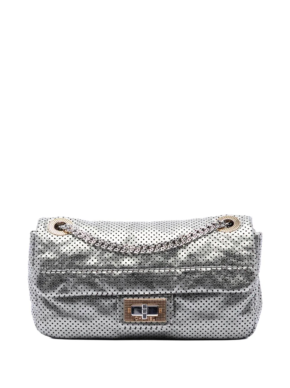 2008-2009 Medium Reissue Perforated Calfskin Drill Flap shoulder bag