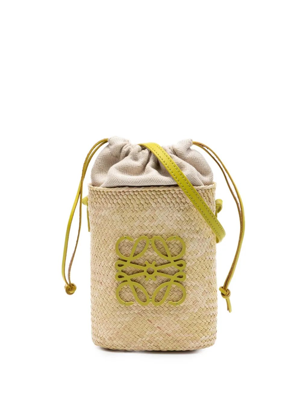 2024 Paulas Ibiza Raffia Anagram Square Pocket bucket bag