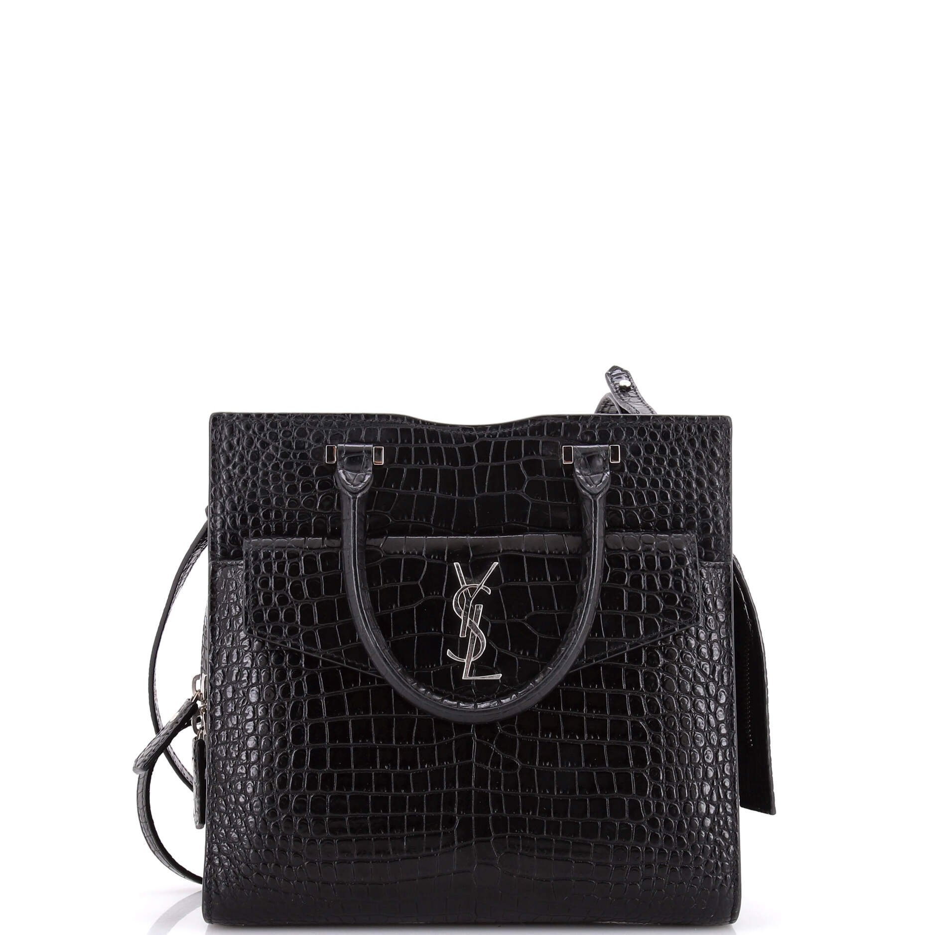Uptown Tote Crocodile Embossed Leather Small
