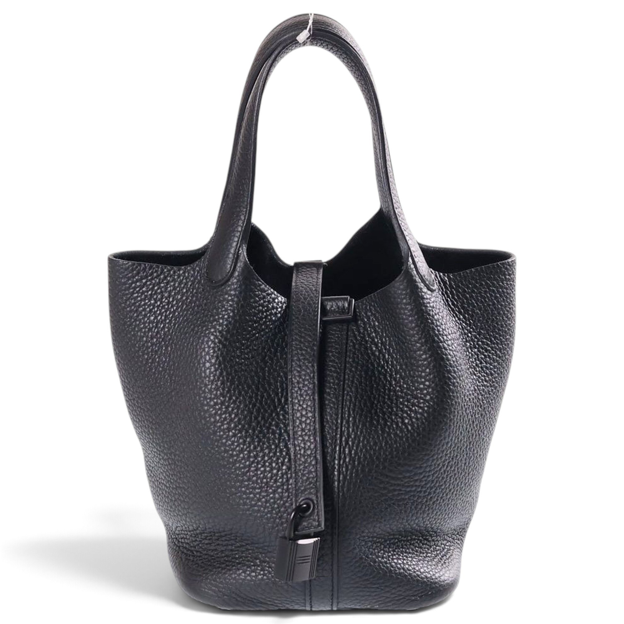 Hermes Picotin 18 Handbag Black Clemence Leather
