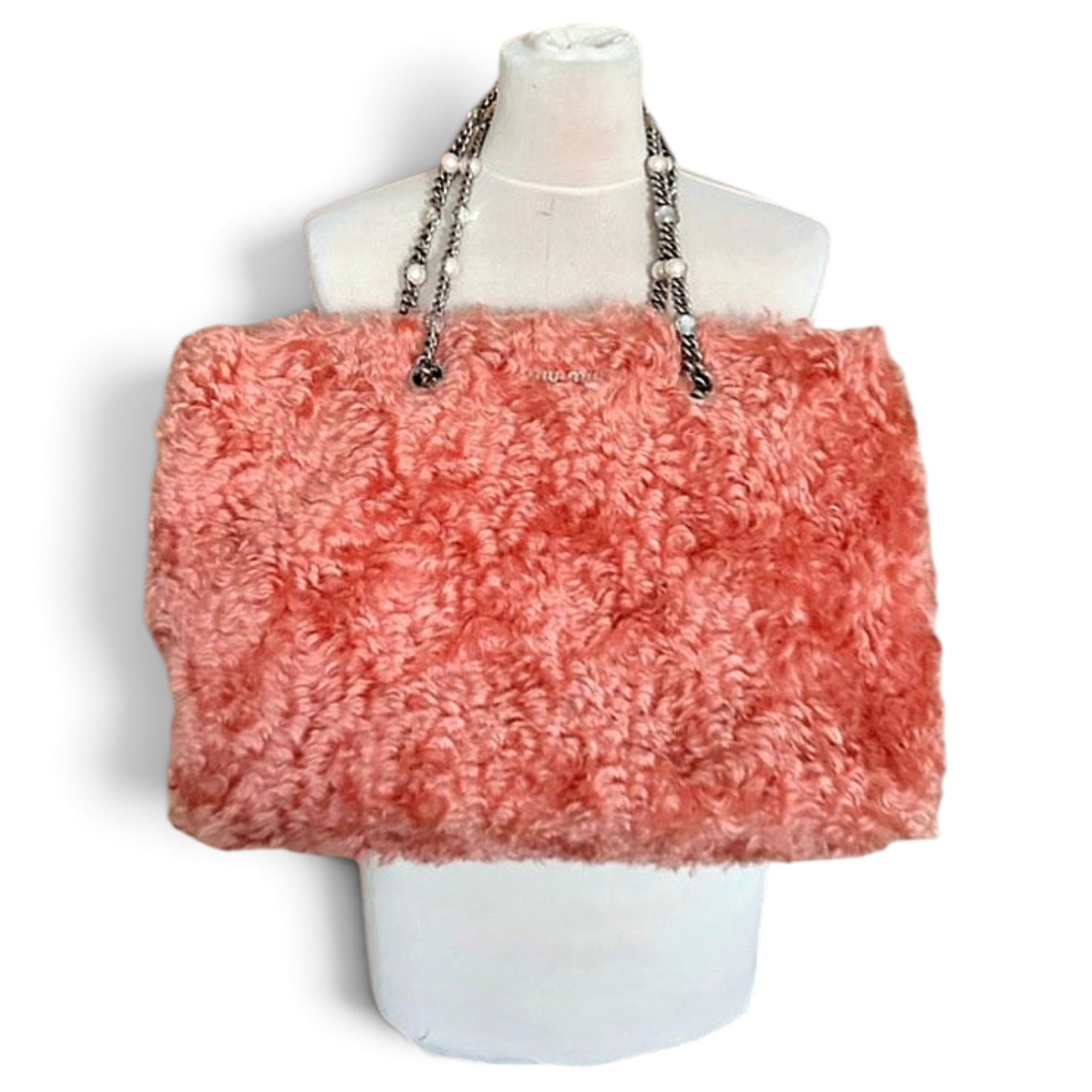 Miu Crystal faux fur tote