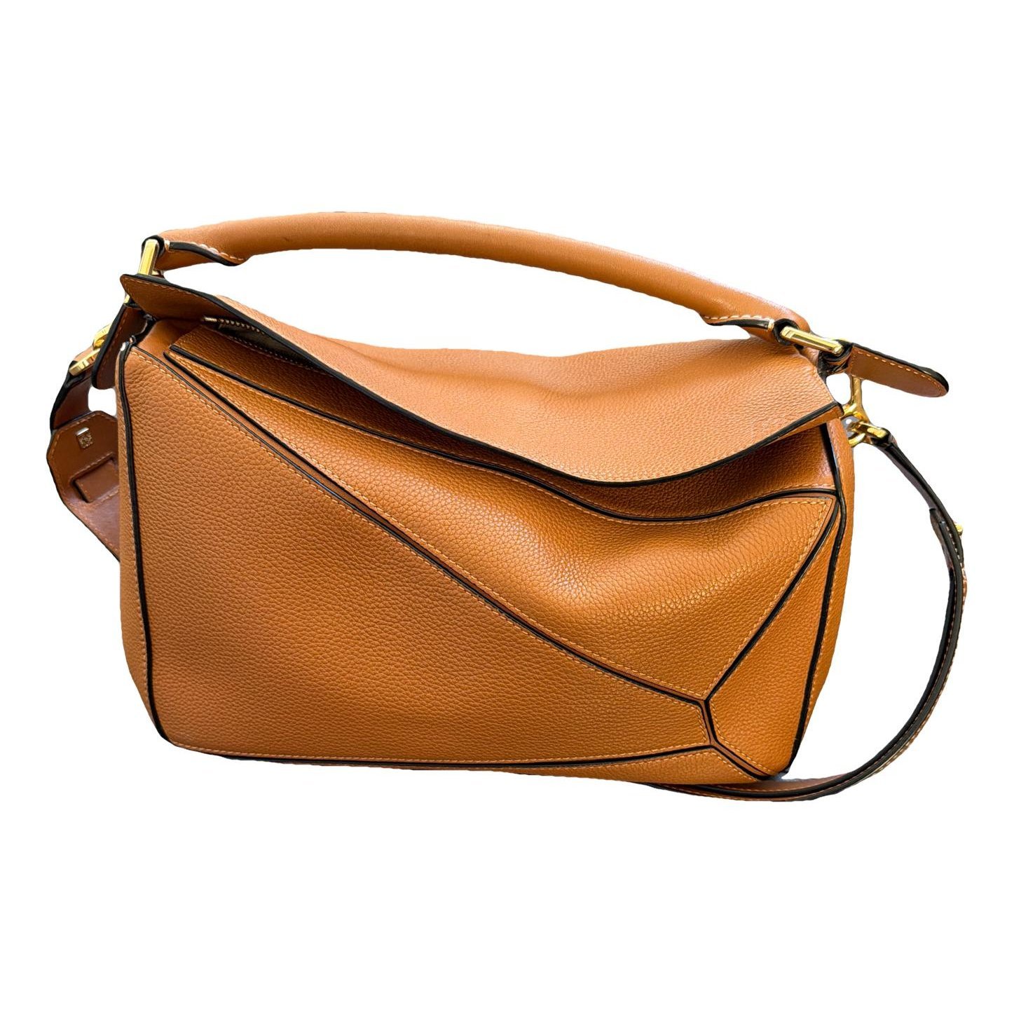 Puzzle leather handbag