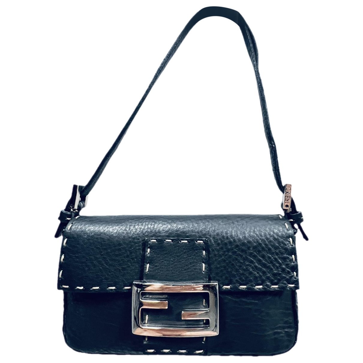 Baguette leather clutch bag