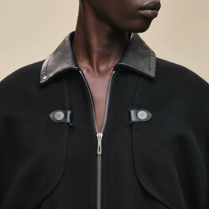 Noir Light Coat In Double-sided Cashmere