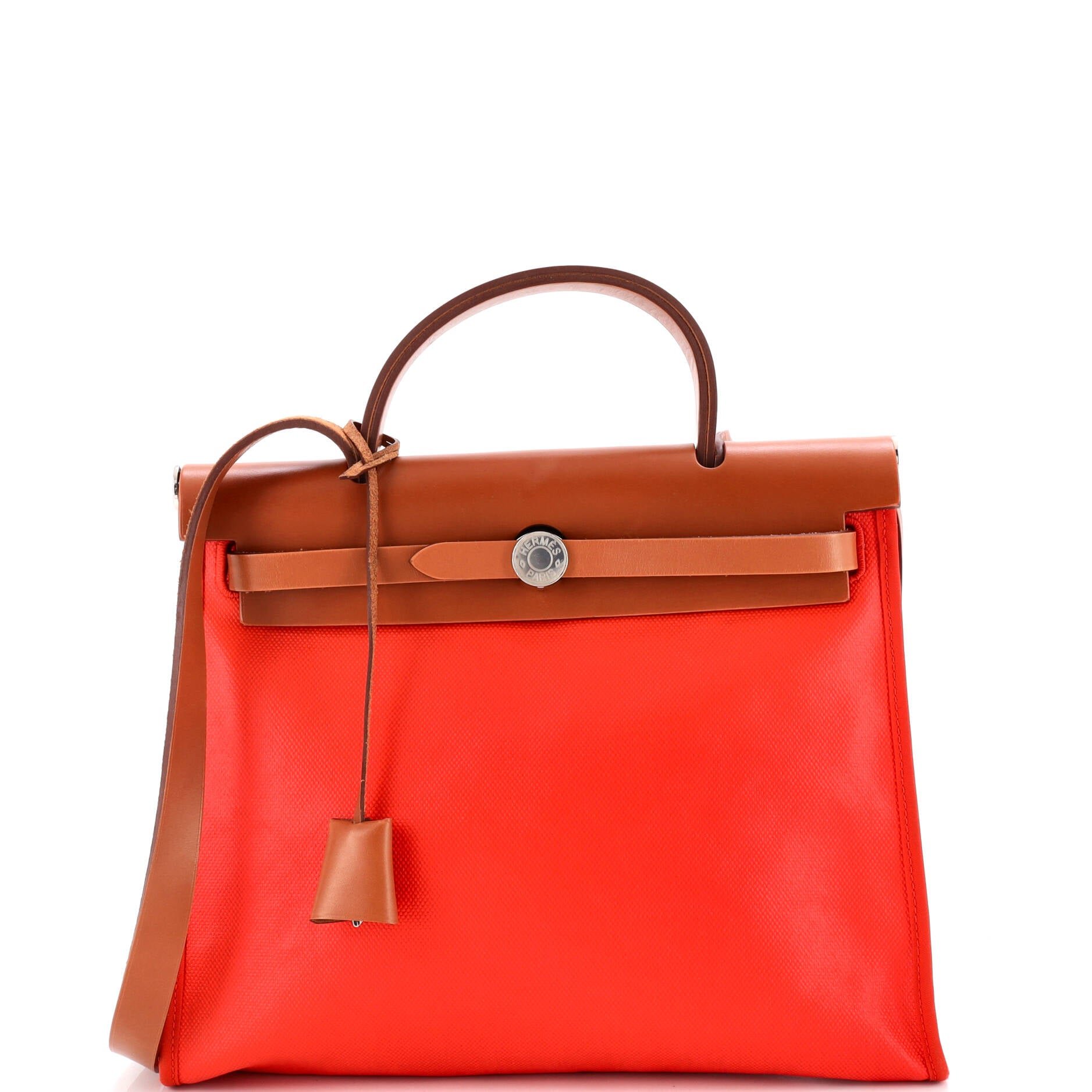 Hermes Herbag Zip Berline Vache Canvas and Leather 31