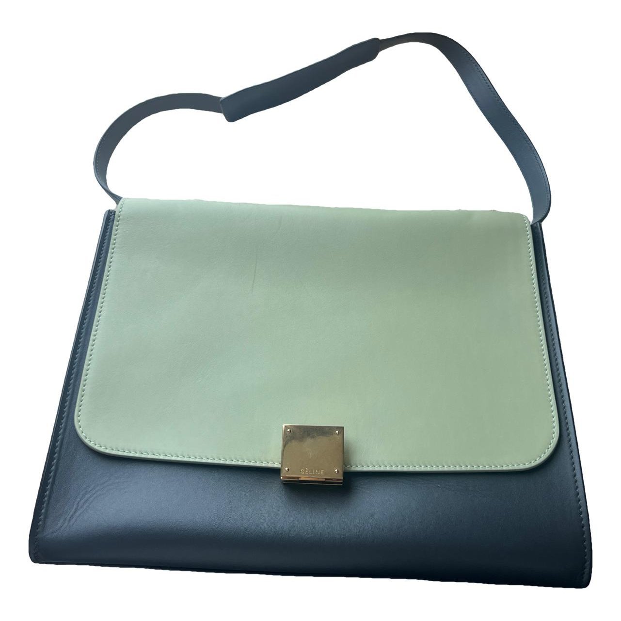 Trapèze leather handbag
