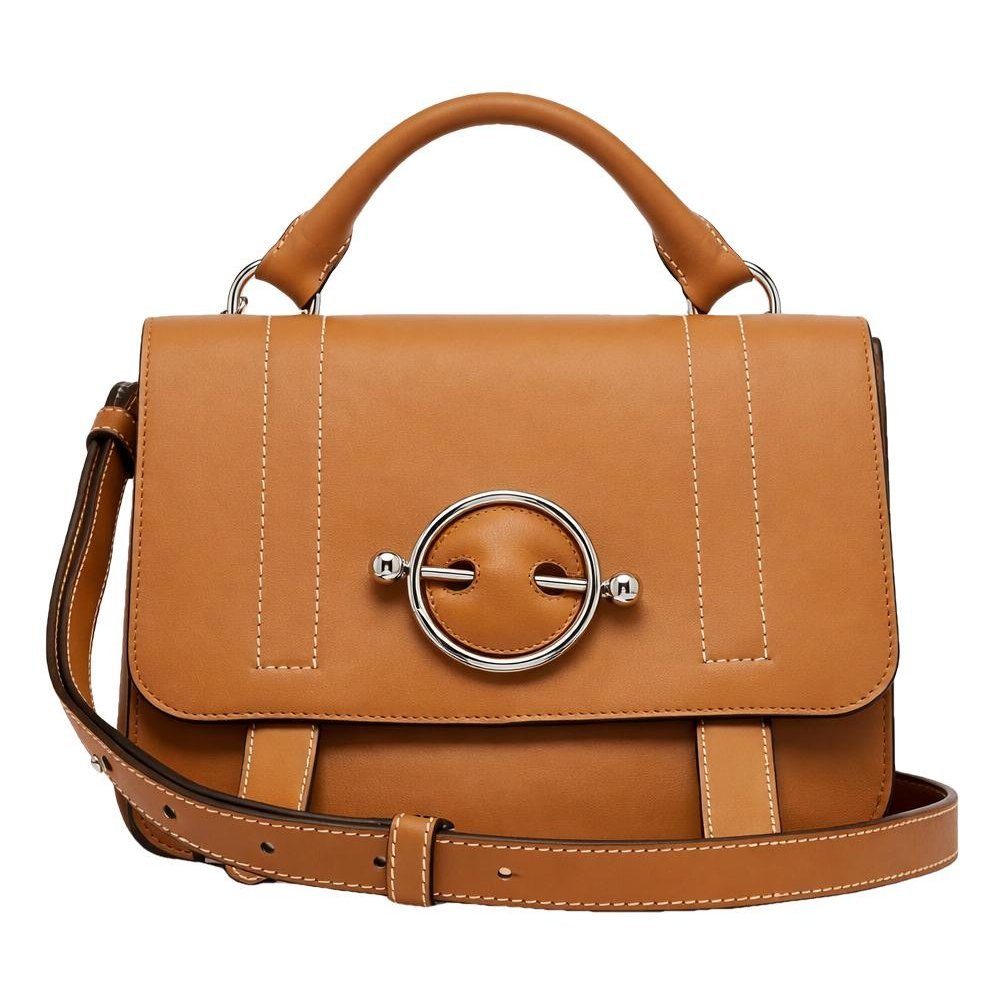 Disc leather crossbody bag