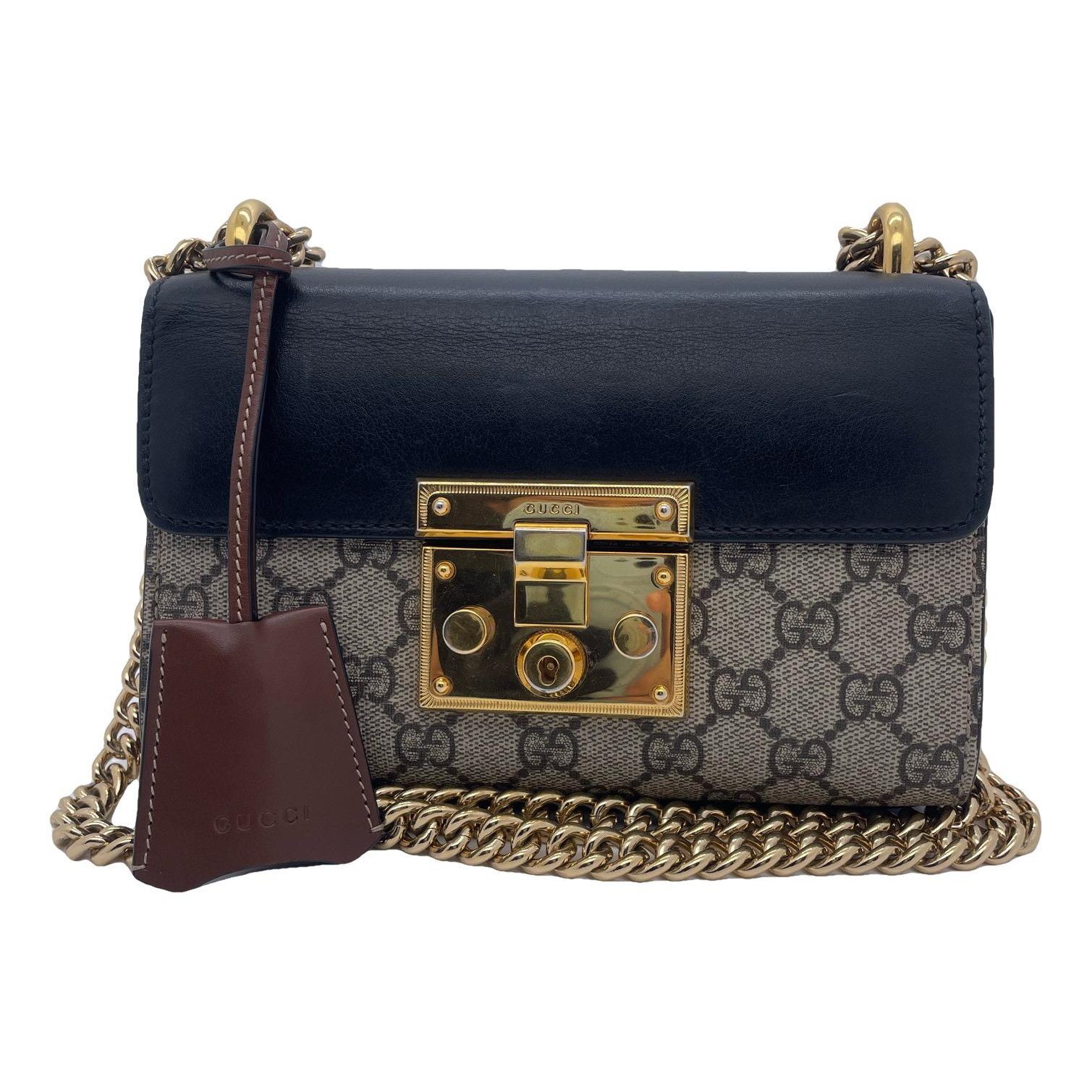 Padlock leather handbag
