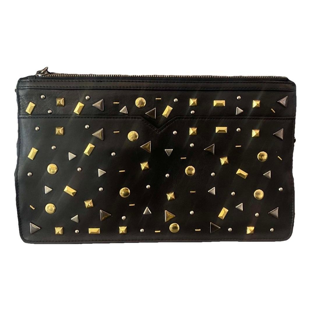Leather clutch bag