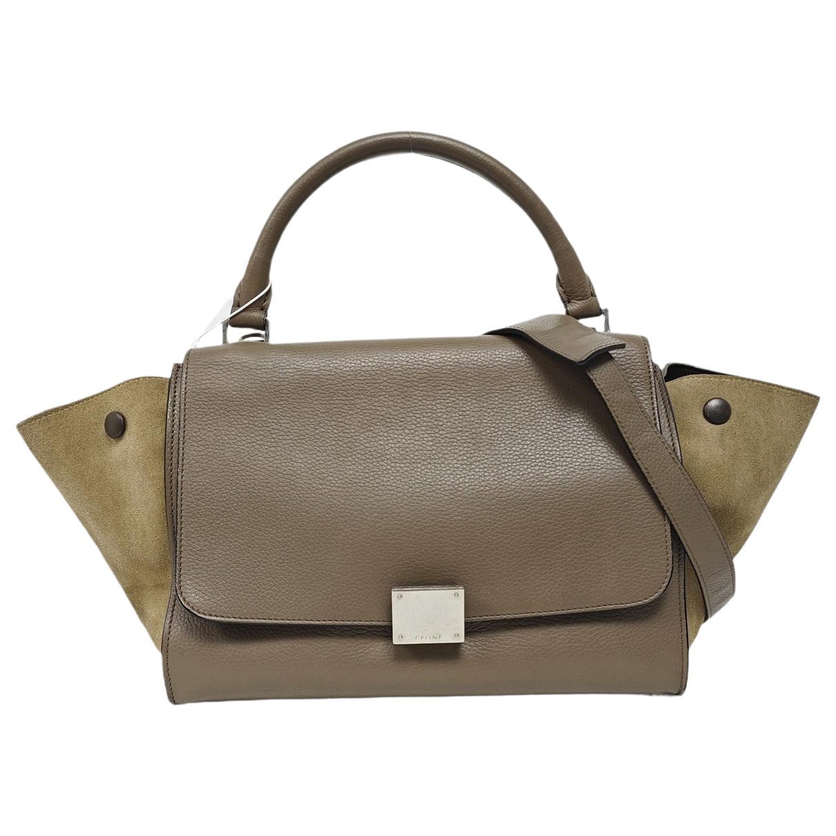 Trapèze leather handbag