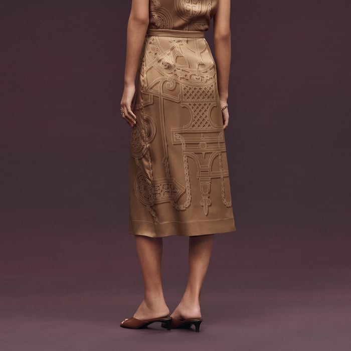 Beige Zénith "l'Enseigne Du Sellier" Long Skirt