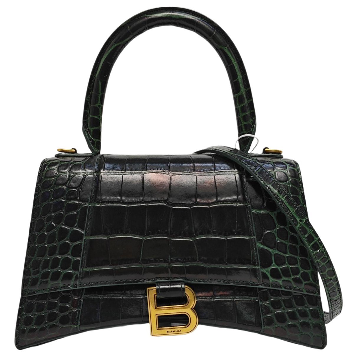 Hourglass leather handbag