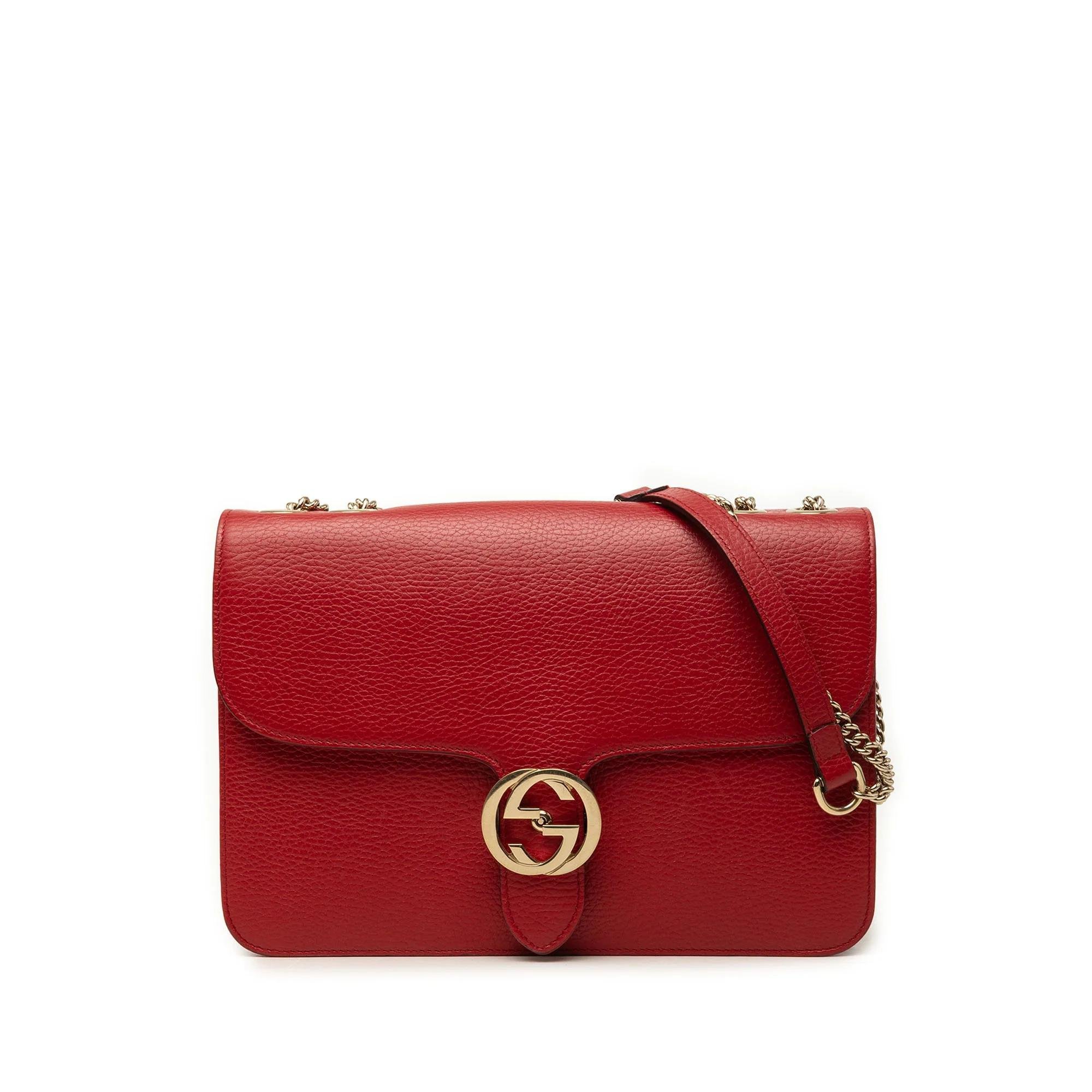 Interlocking pony-style calfskin crossbody bag