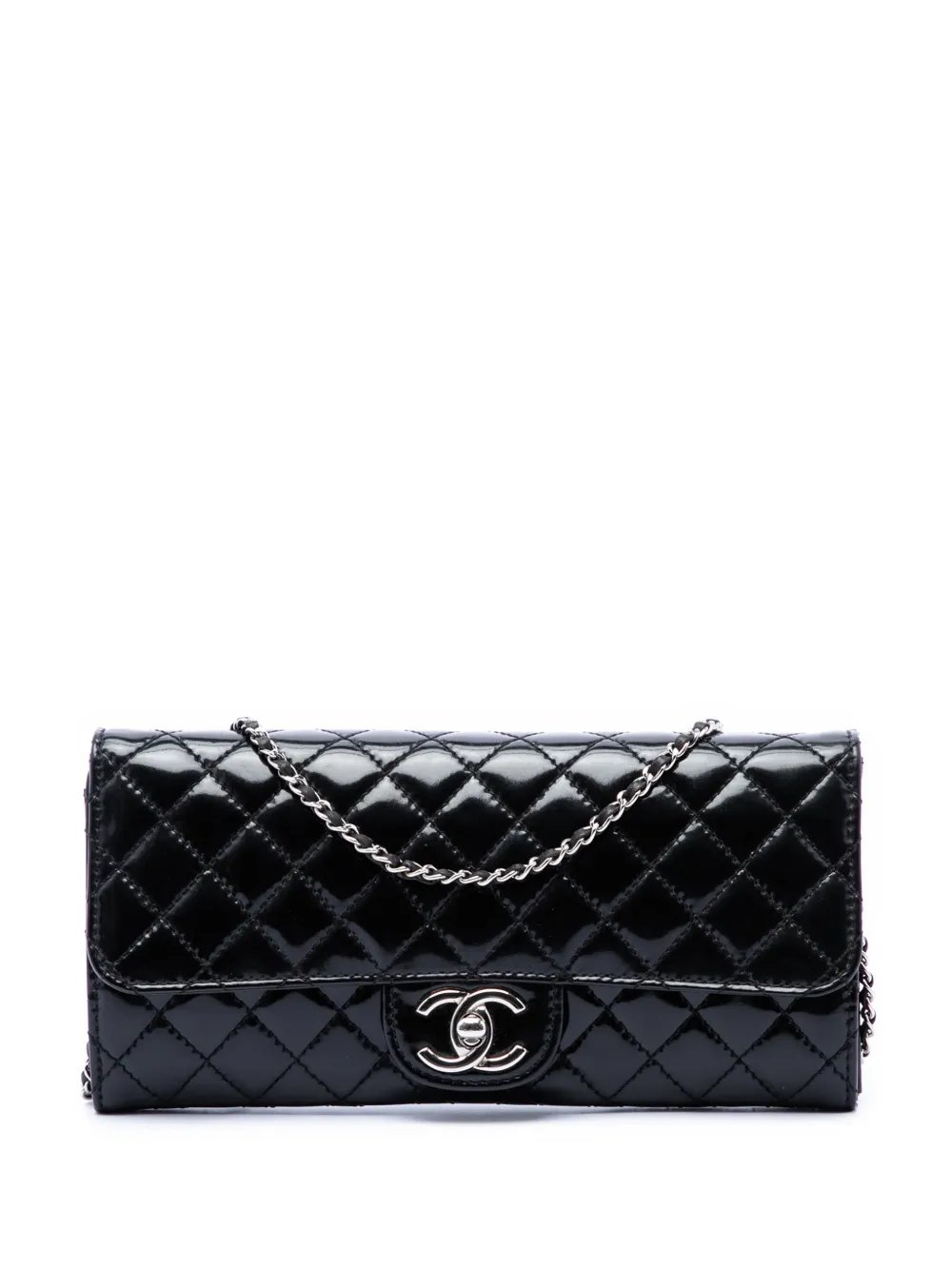 2010-2011 CC Quilted Patent East West Wallet On Chain shoulder bag