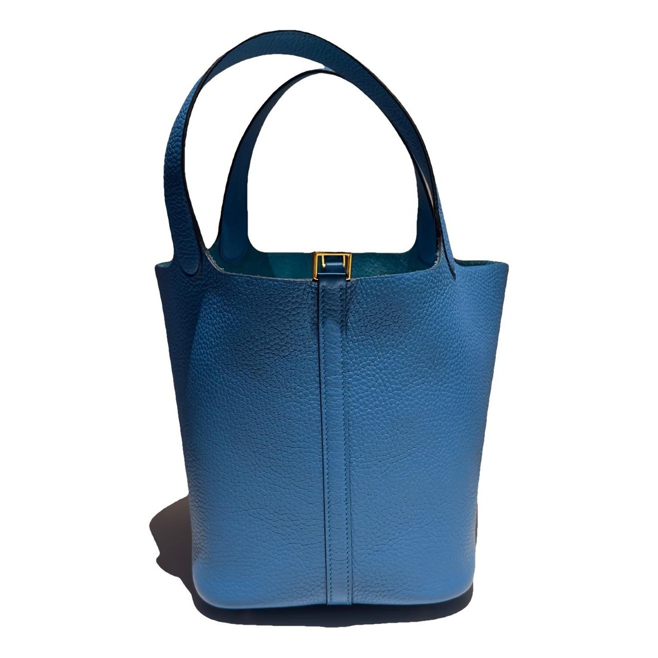 Hermes Picotin 22 Handbag Blue De Presse Clemence Leather