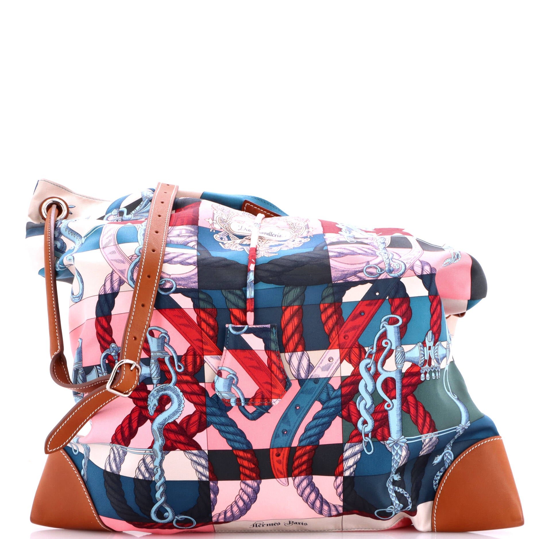 Silky City Bag Printed Silk and Leather GM