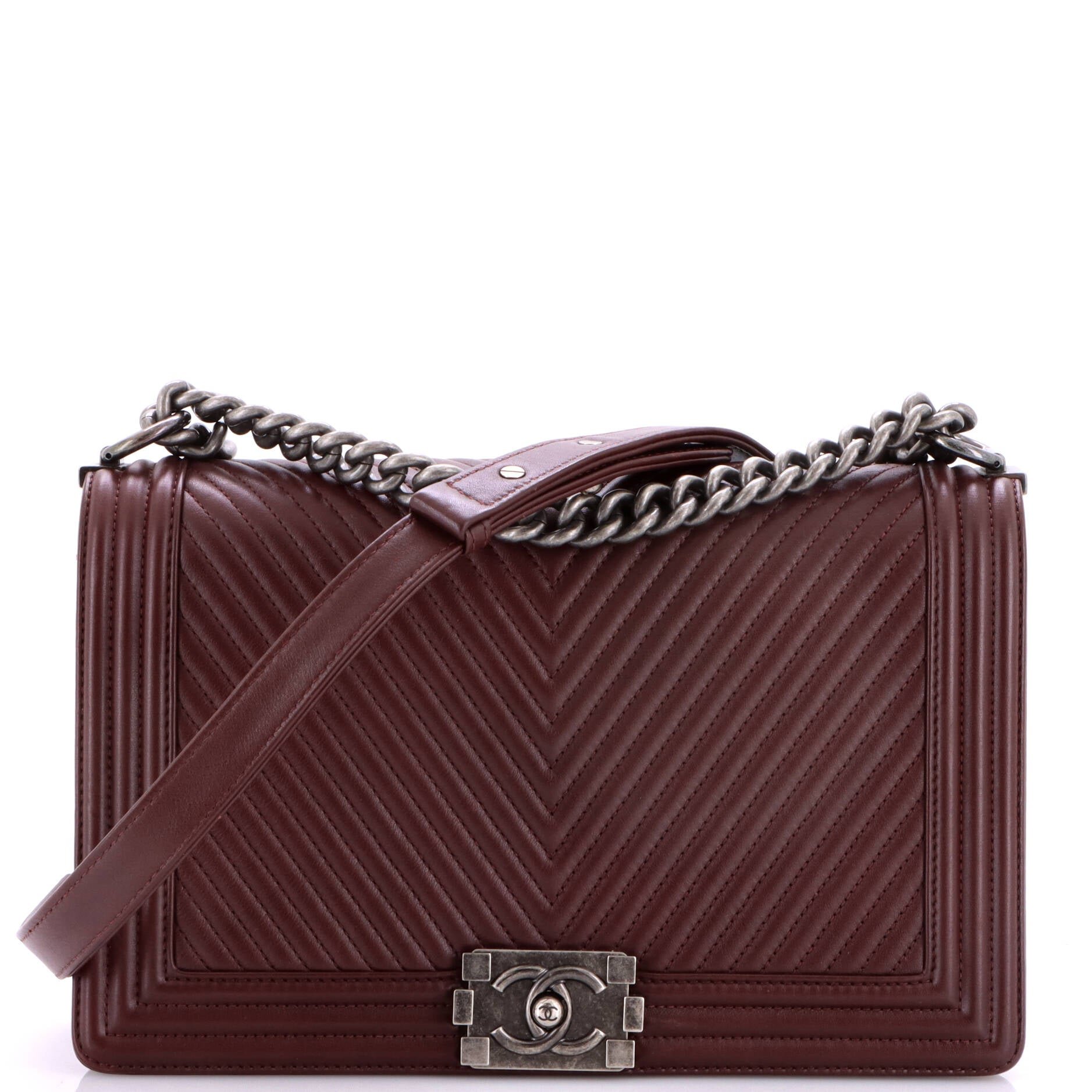 Boy Flap Bag Chevron Calfskin New Medium