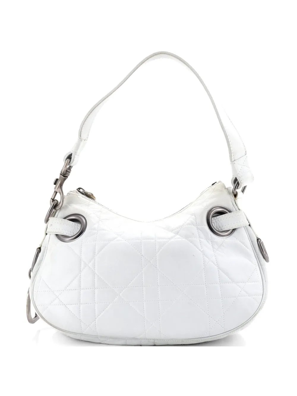 D Charm Zip Cannage Quilt Lambskin Small hobo bag