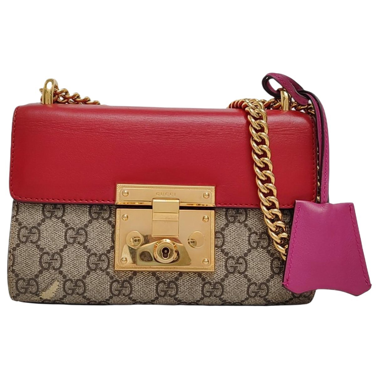 Padlock leather crossbody bag