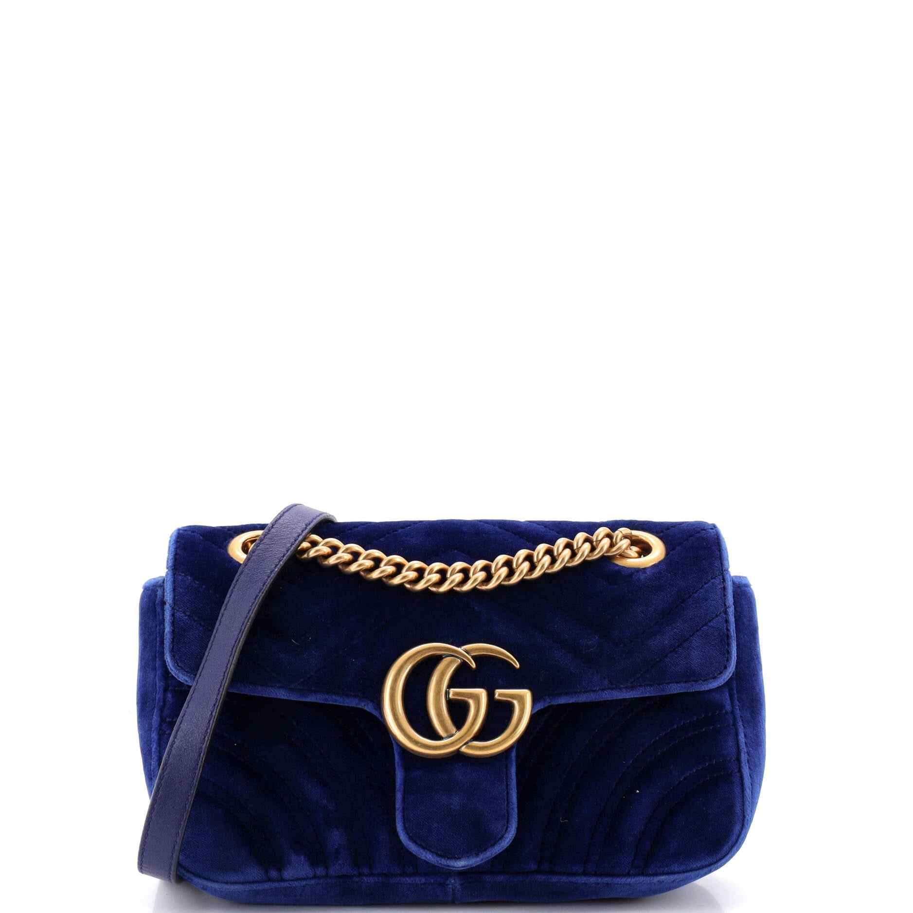 GG Marmont Flap Bag Matelasse Velvet Mini