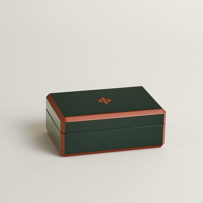 Vert Facettes Lithographie Equestre Bridge Card Box