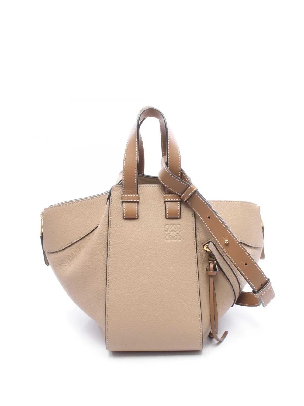 Loewe 2010-2026 Small Grained Calfskin Drawstring Hammock Bag satchel