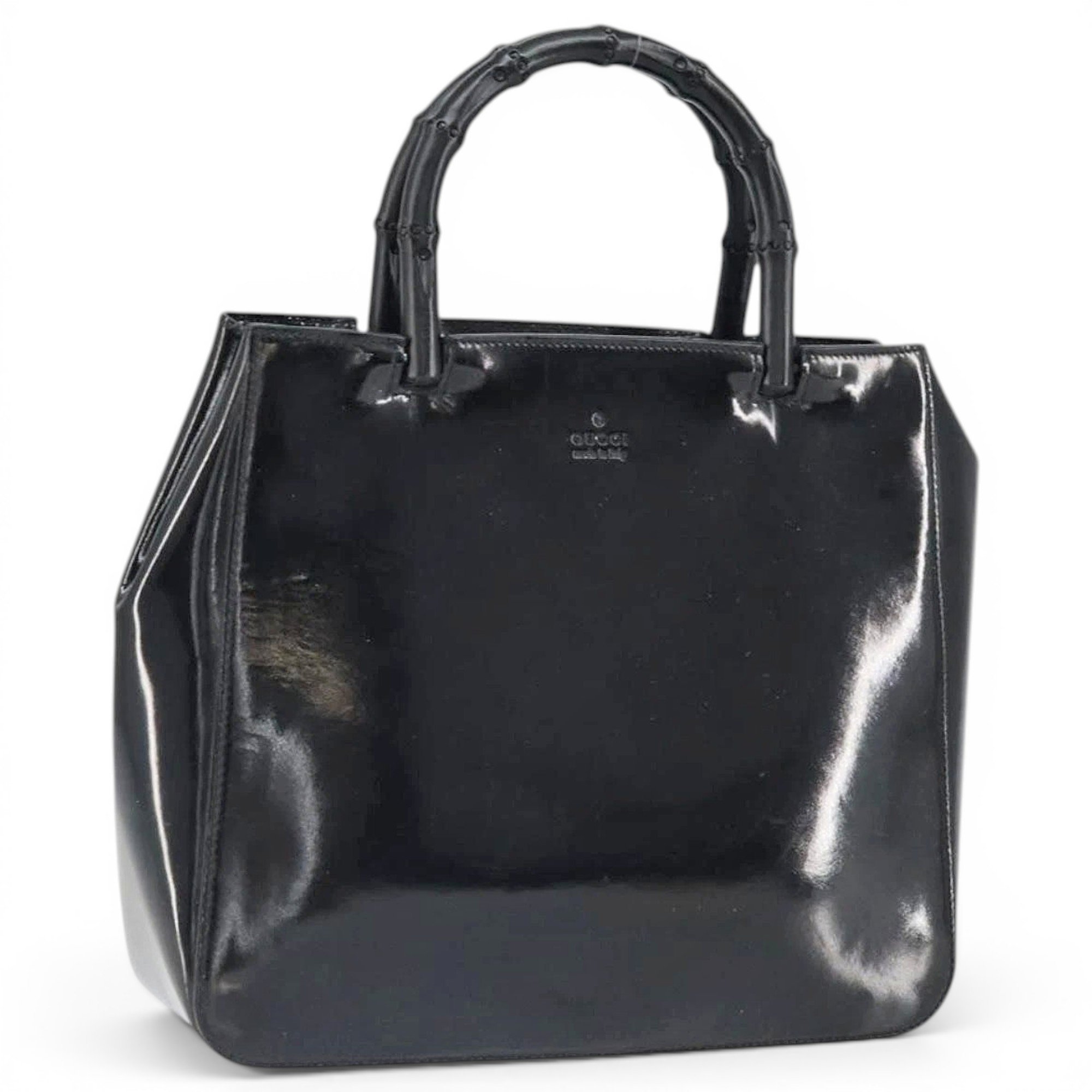 Patent leather handbag
