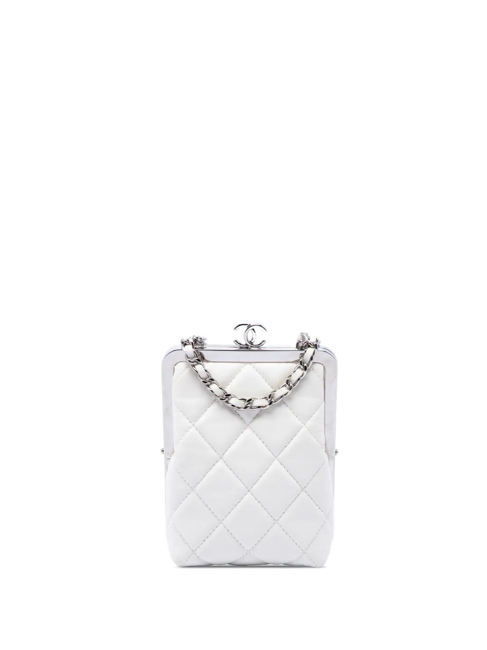 2021 CC Quilted Acrylic and Lambskin Evening Clutch With Chain crossbody bag