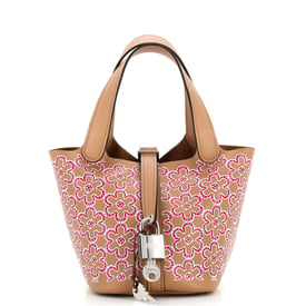 Hermes Picotin Lock Bag Lucky Daisy Printed Swift Micro