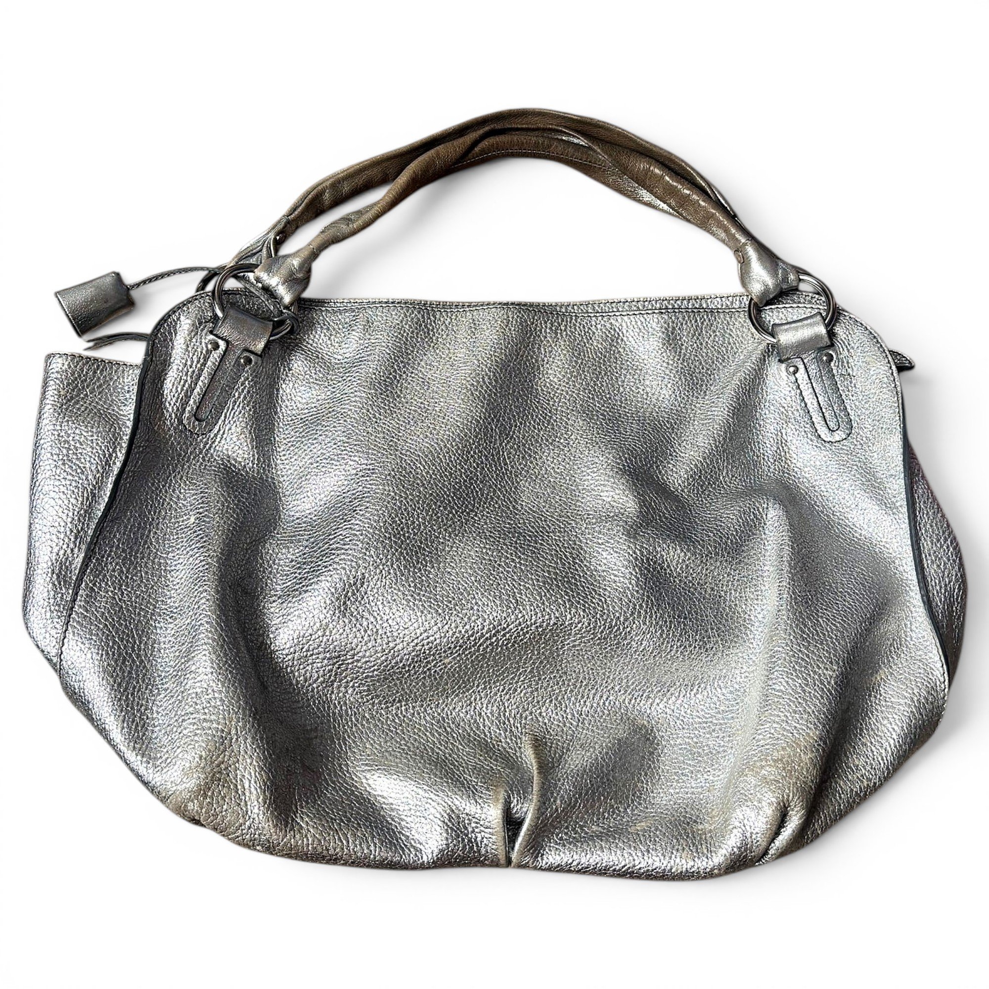 Eyelet leather handbag