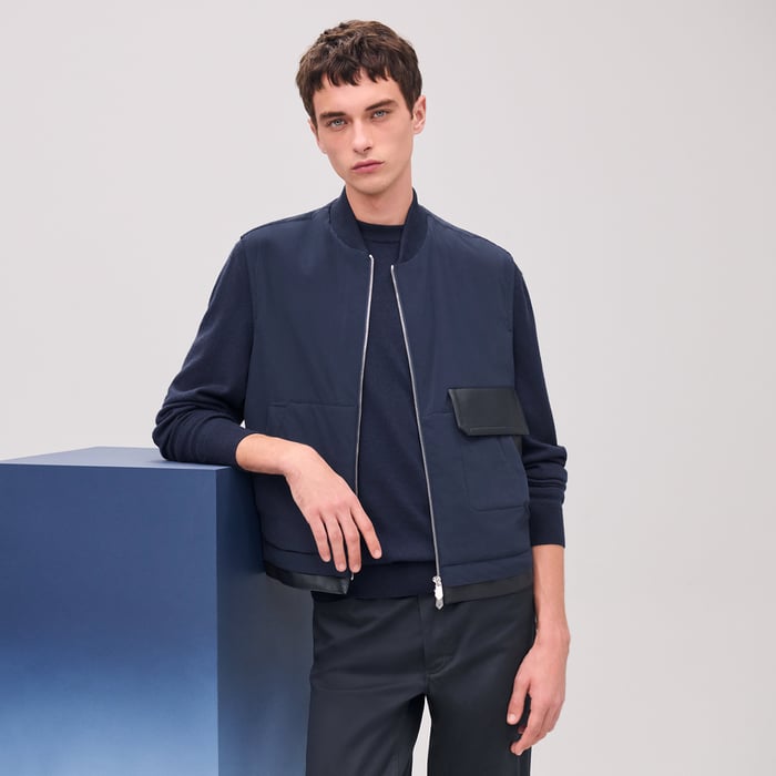 Océan Vest With Leather Details