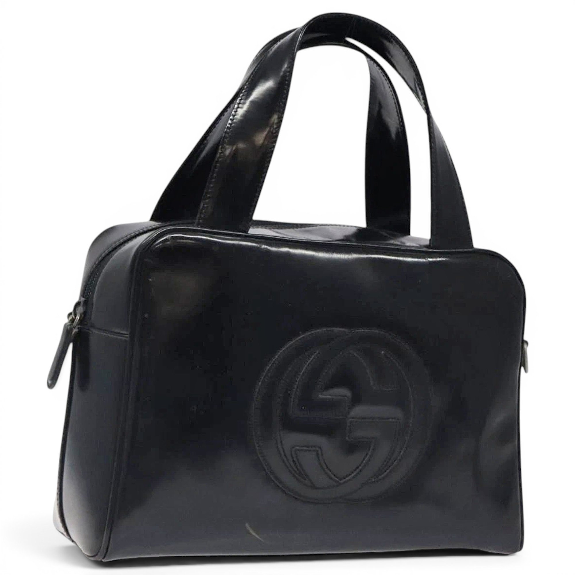 Patent leather handbag