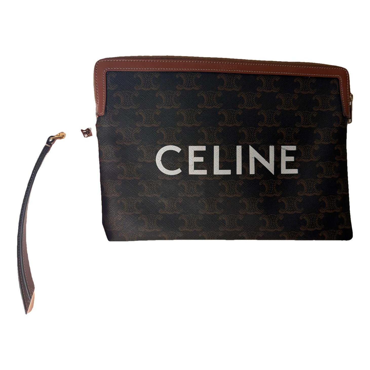 Leather clutch bag