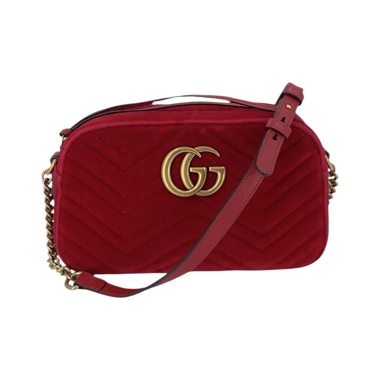 GG Marmont Chain Matelasse velvet handbag
