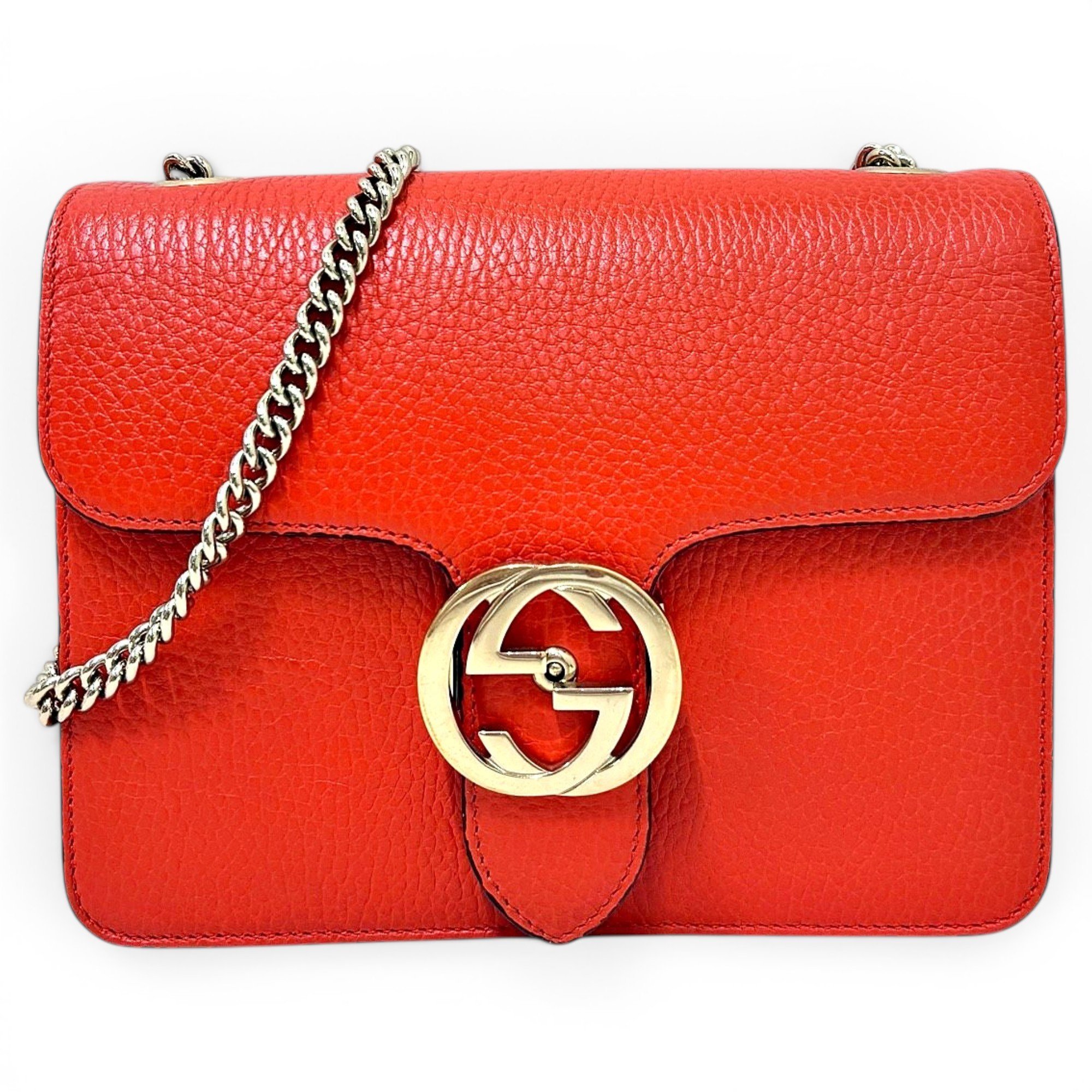 Interlocking leather handbag