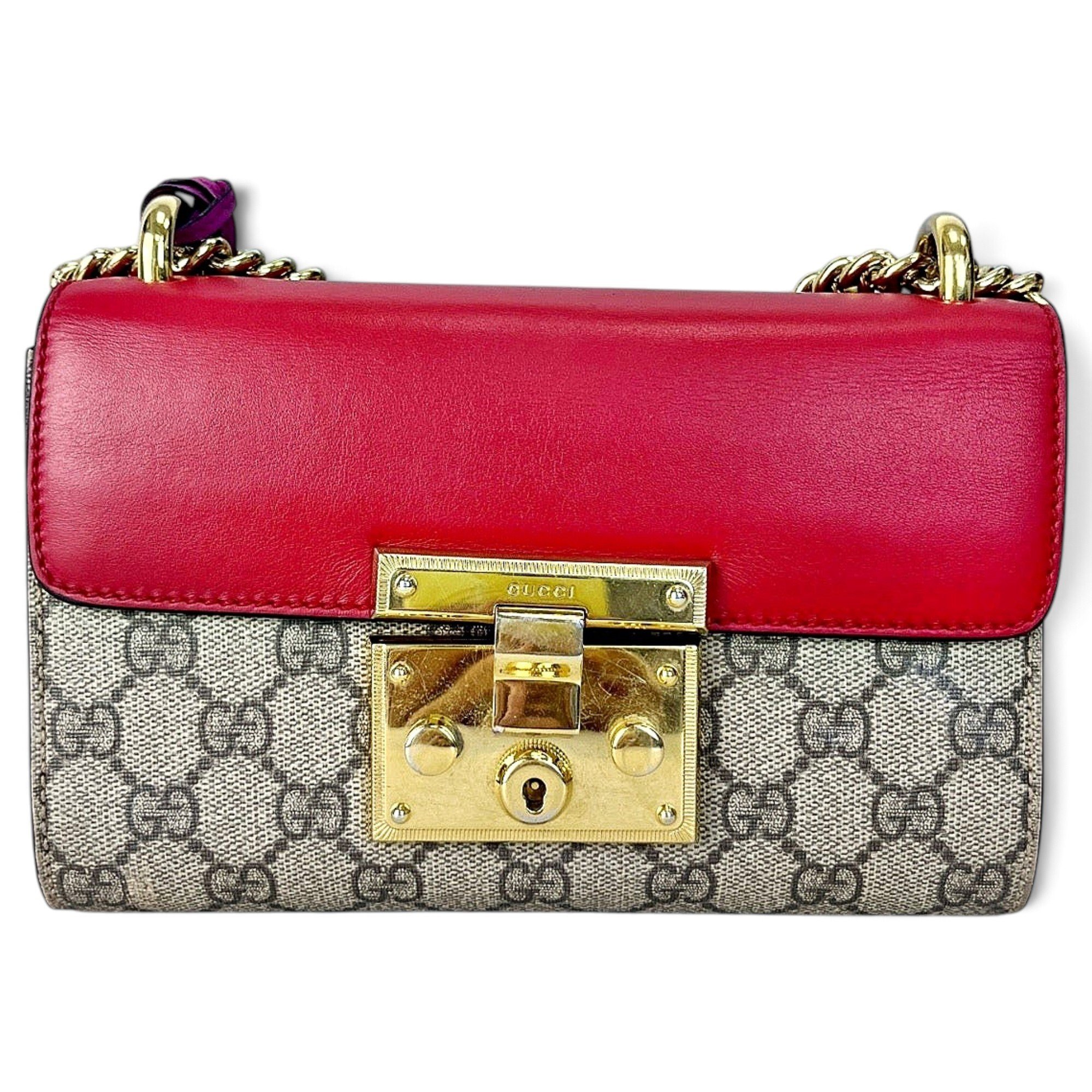 Padlock leather handbag
