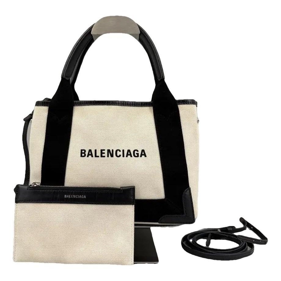 Navy cabas leather tote