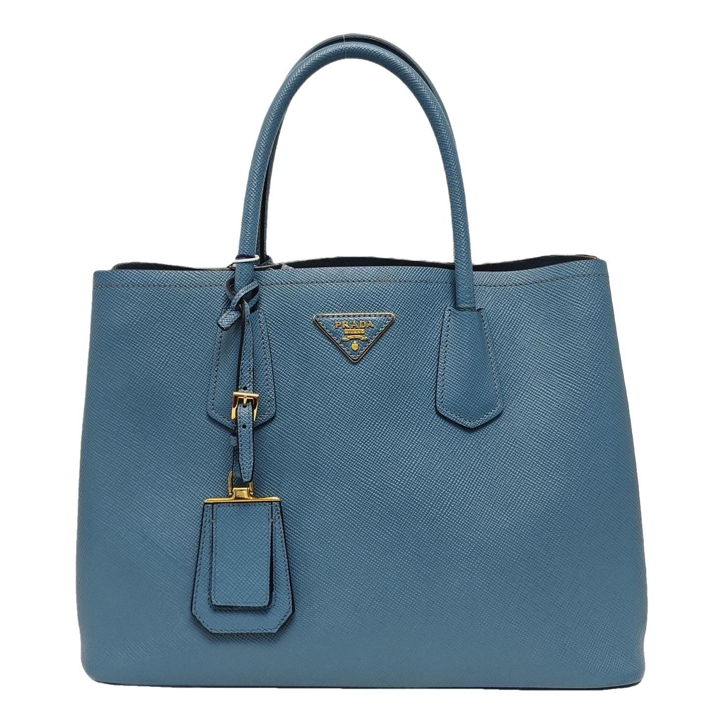 Double leather handbag