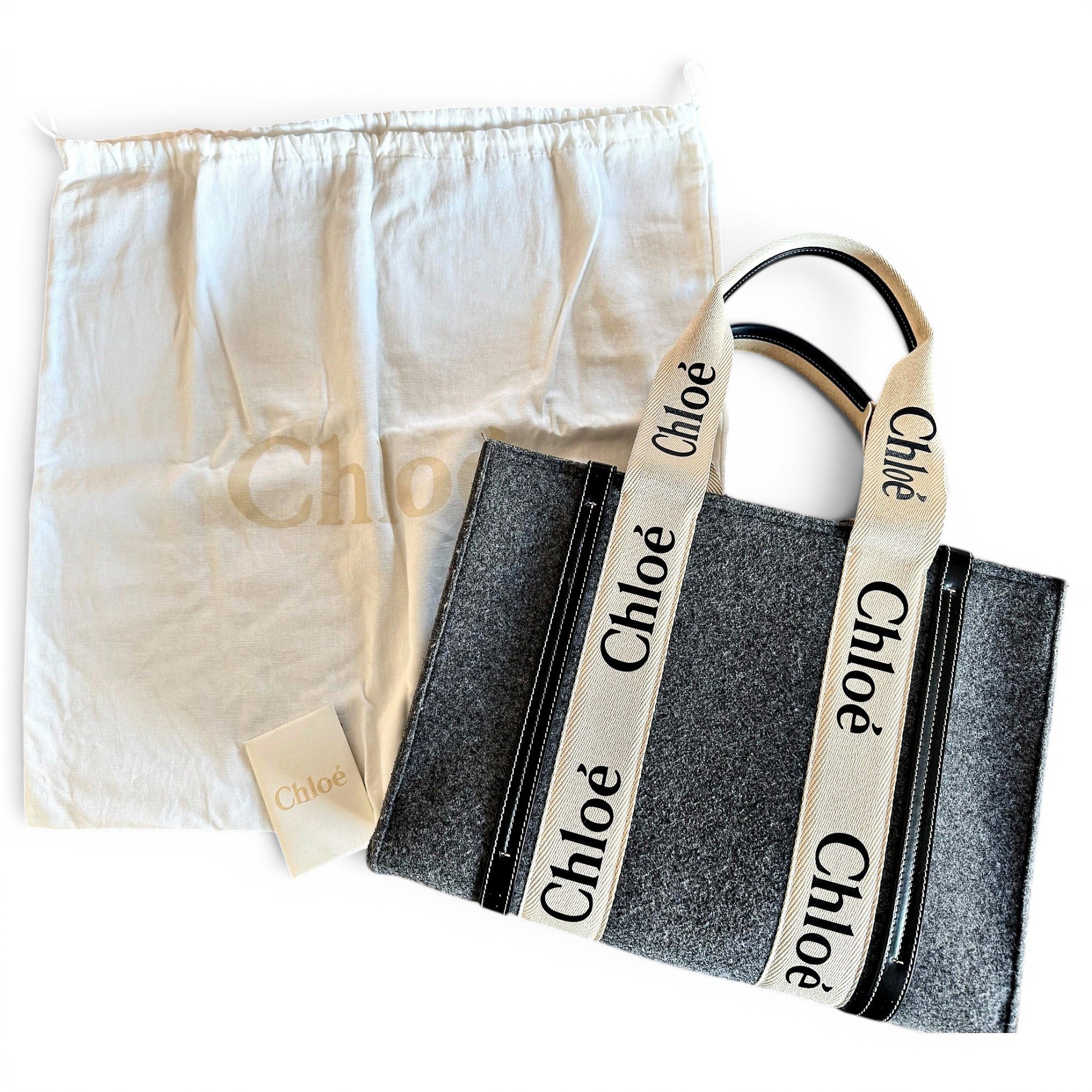 Woody wool tote