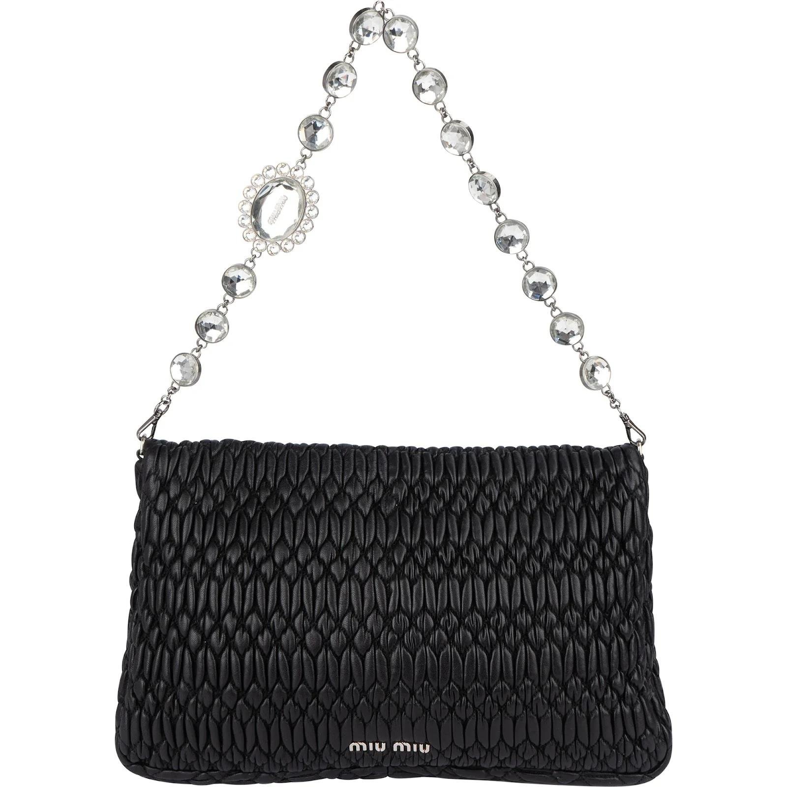 Miu Crystal leather handbag