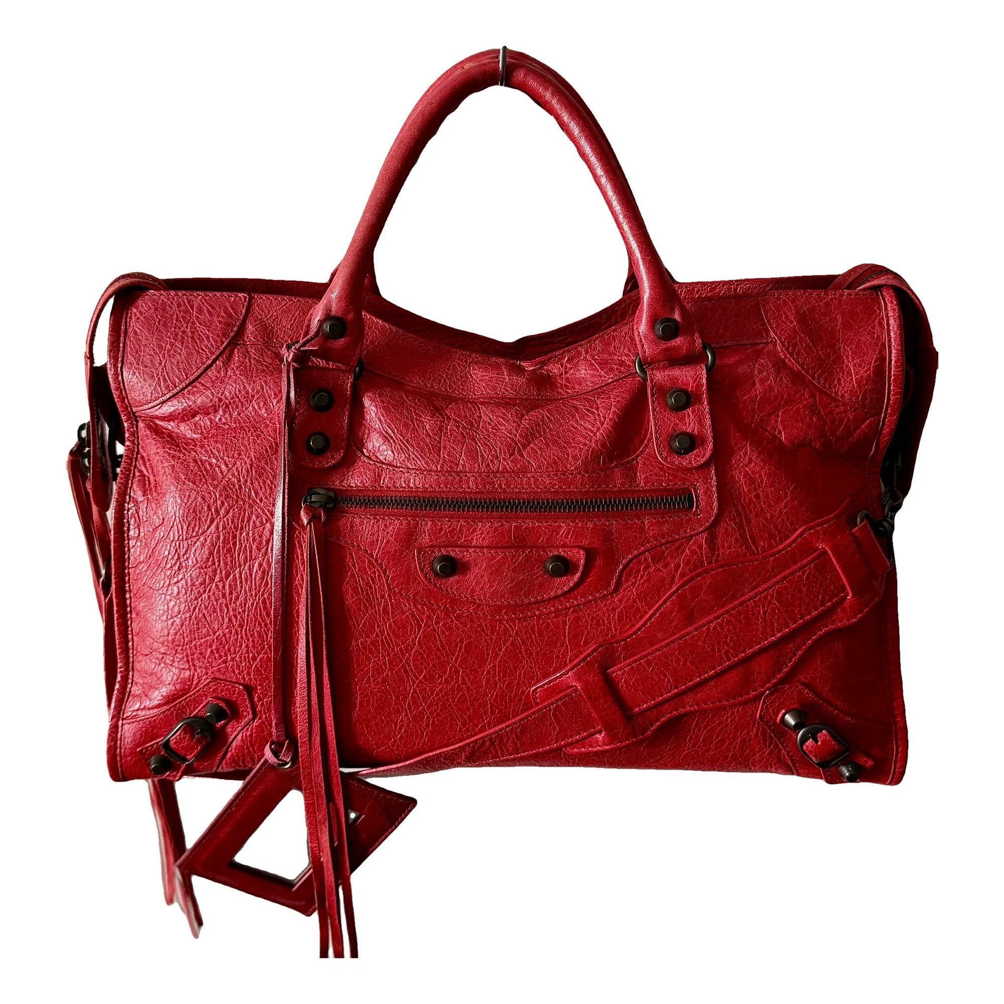 City leather handbag