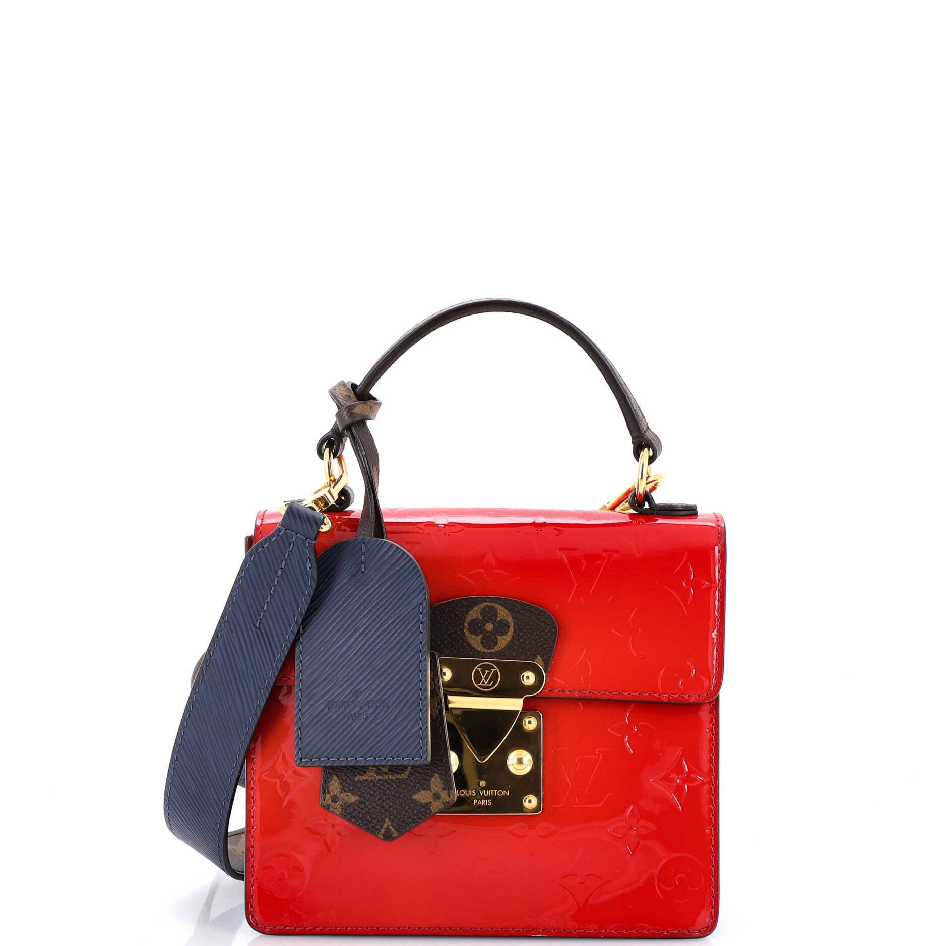 Spring Street NM Handbag Monogram Vernis with Monogram Canvas and Epi Leather