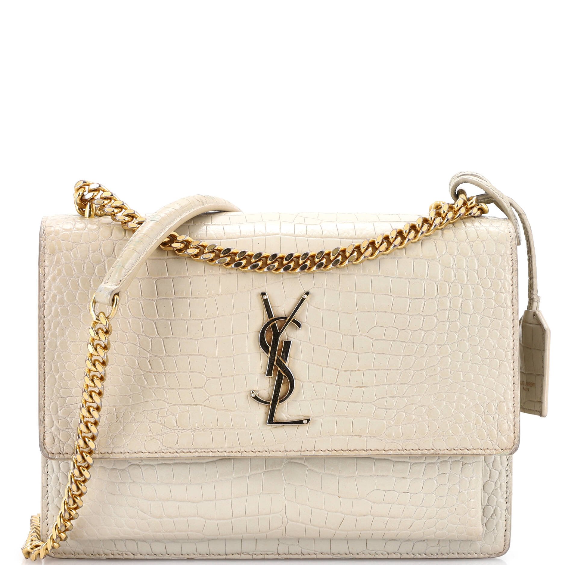 Sunset Crossbody Bag Crocodile Embossed Leather Medium