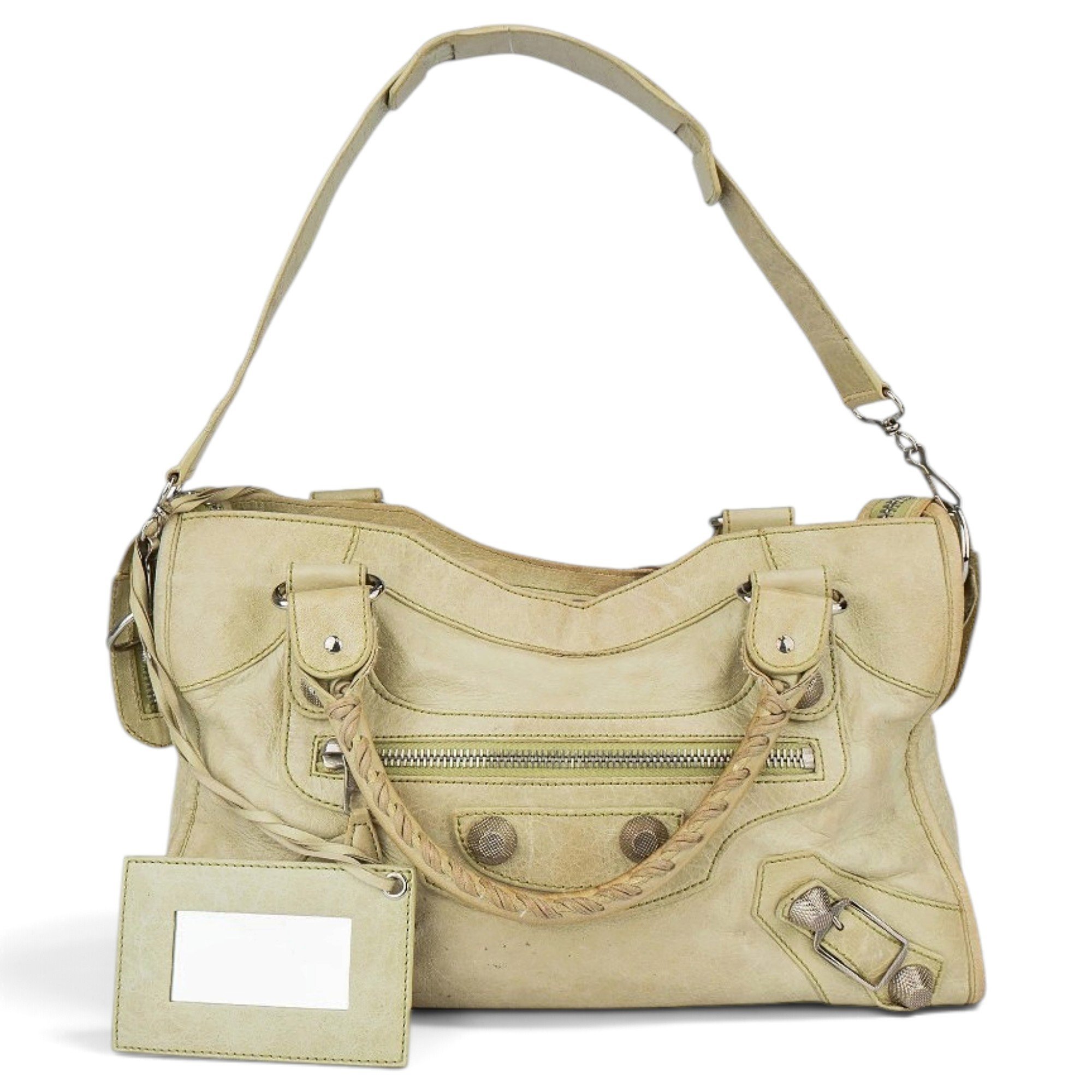 City leather handbag