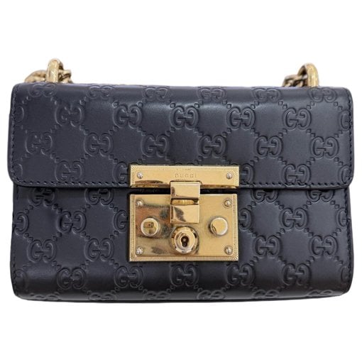 Padlock leather handbag