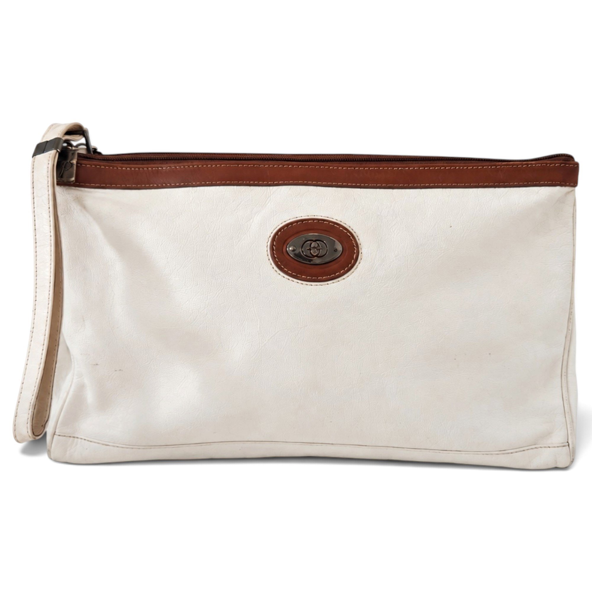 Leather clutch bag