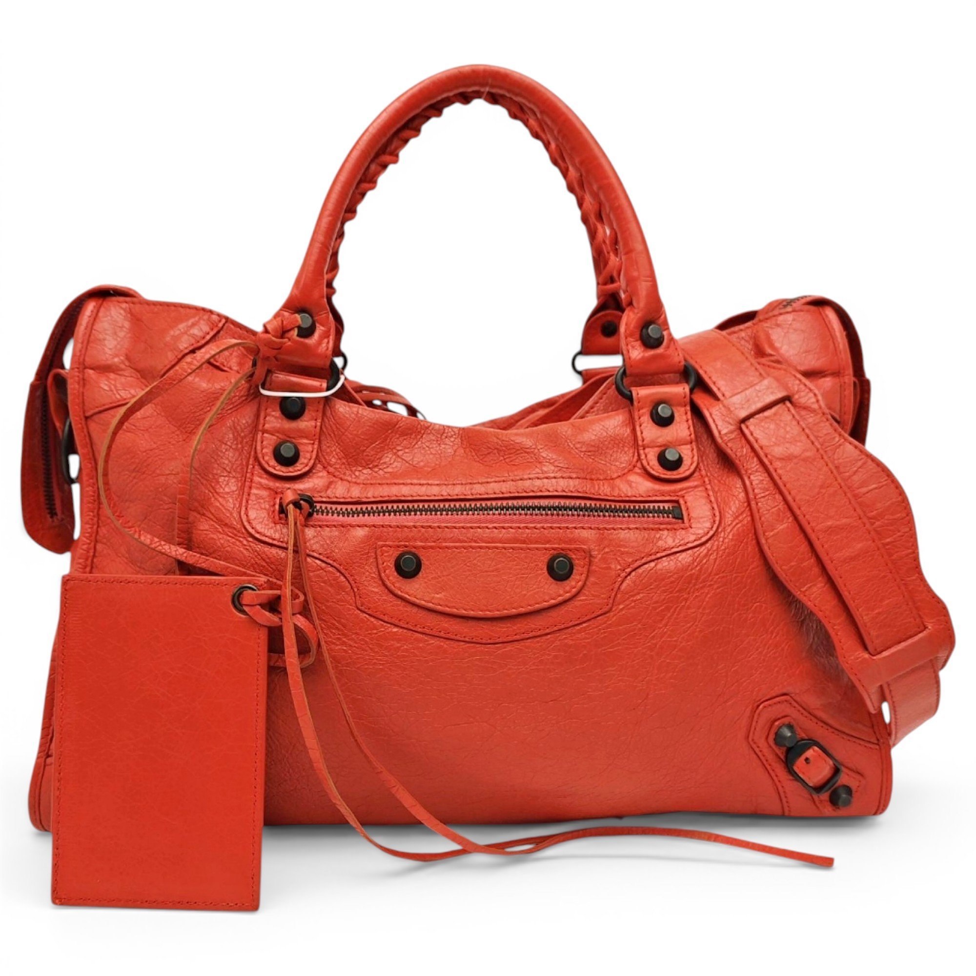 City leather handbag