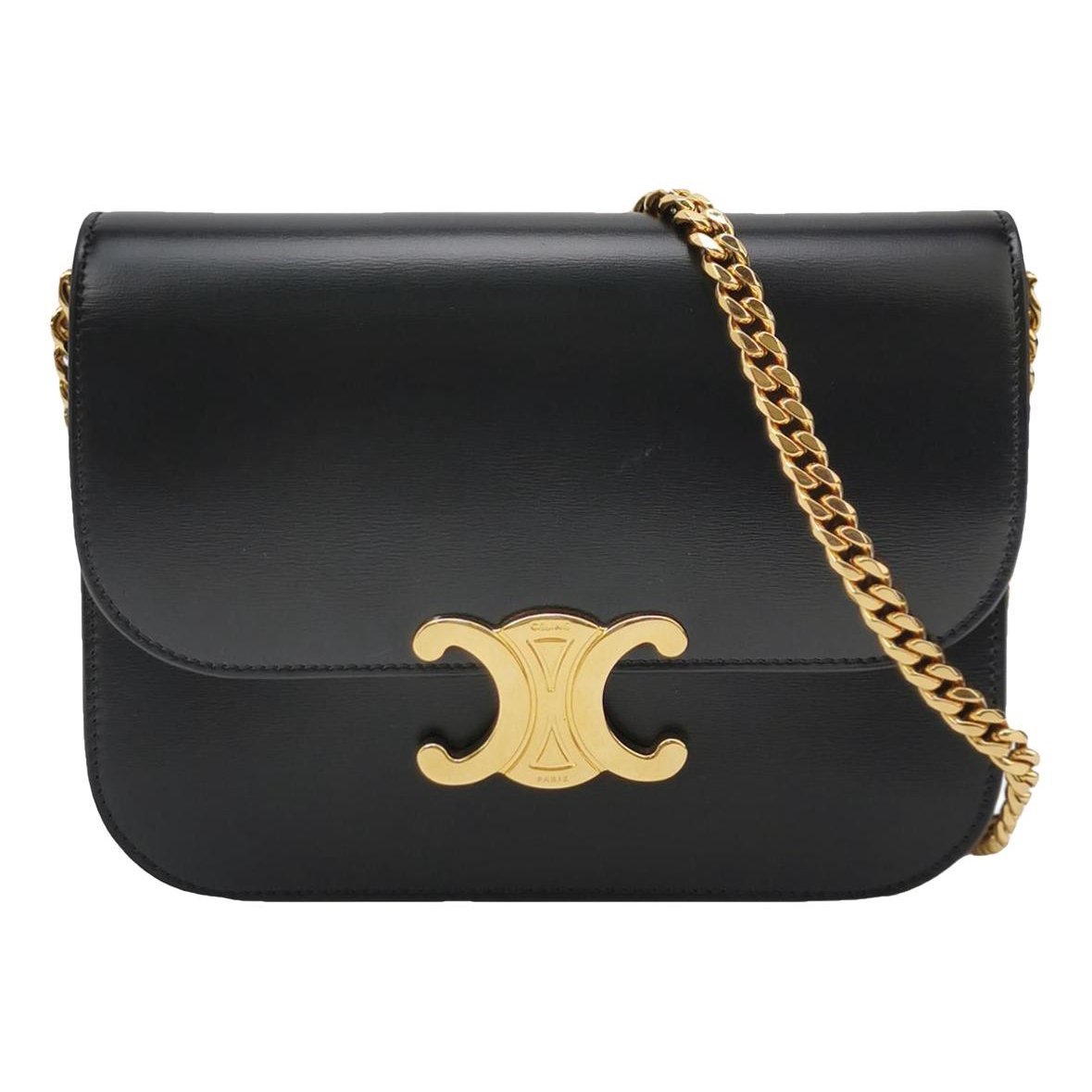 Triomphe chain leather handbag